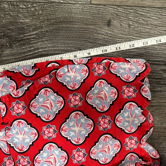 Crown & Ivy Red, White, & Blue Beach Pattern Scalloped Shorts, Size 2 - Picture 10 of 10